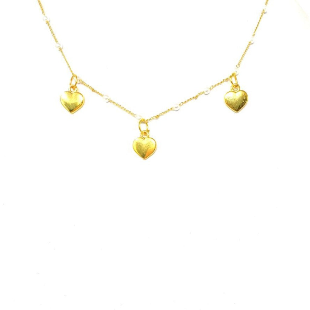 Choker corazones color oro